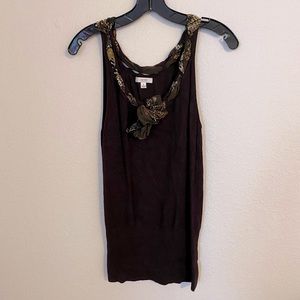 cache brown sleeveless top